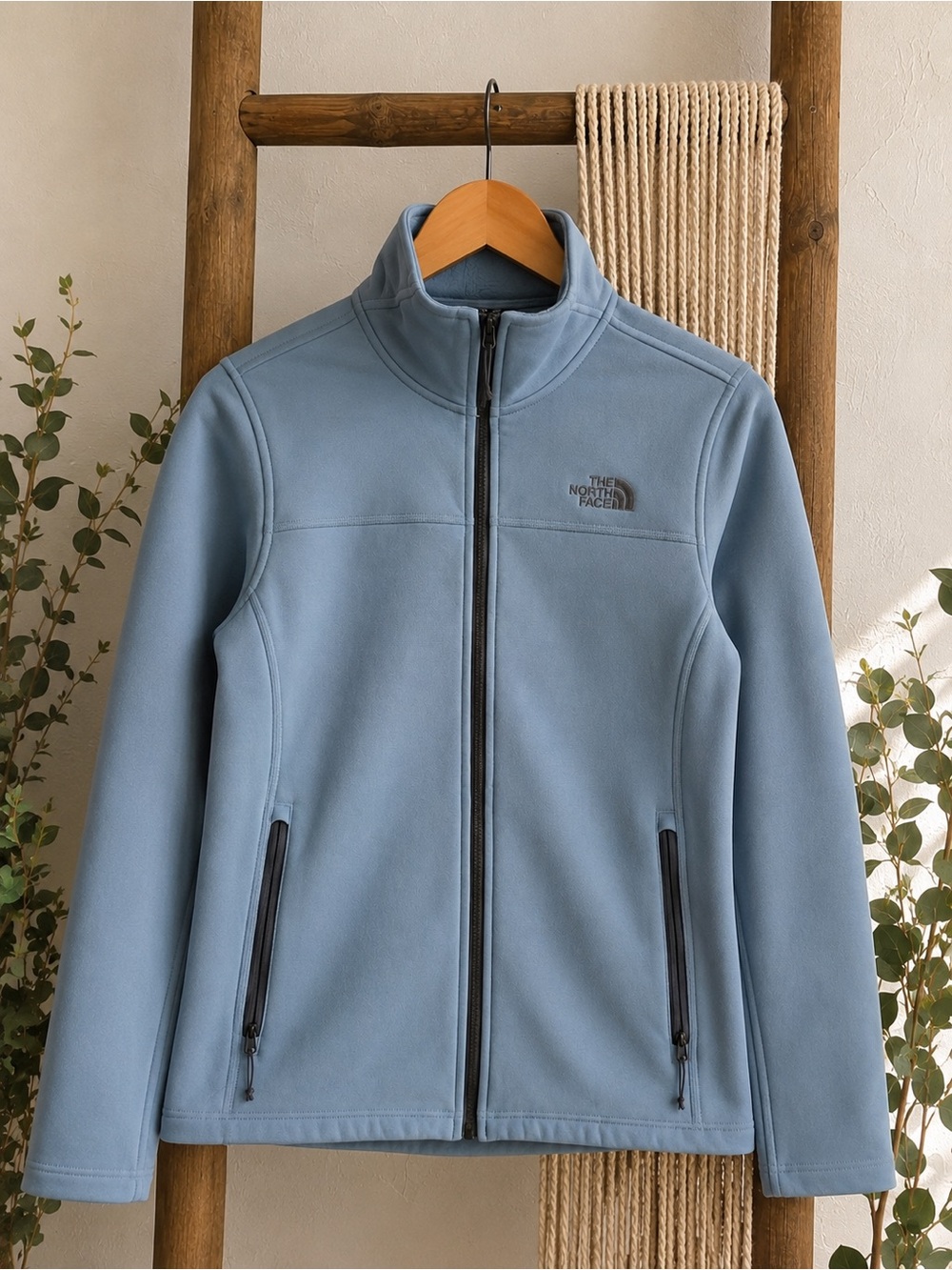 The North Face Dusty Blue Full‑Zip Fleece Jacket
